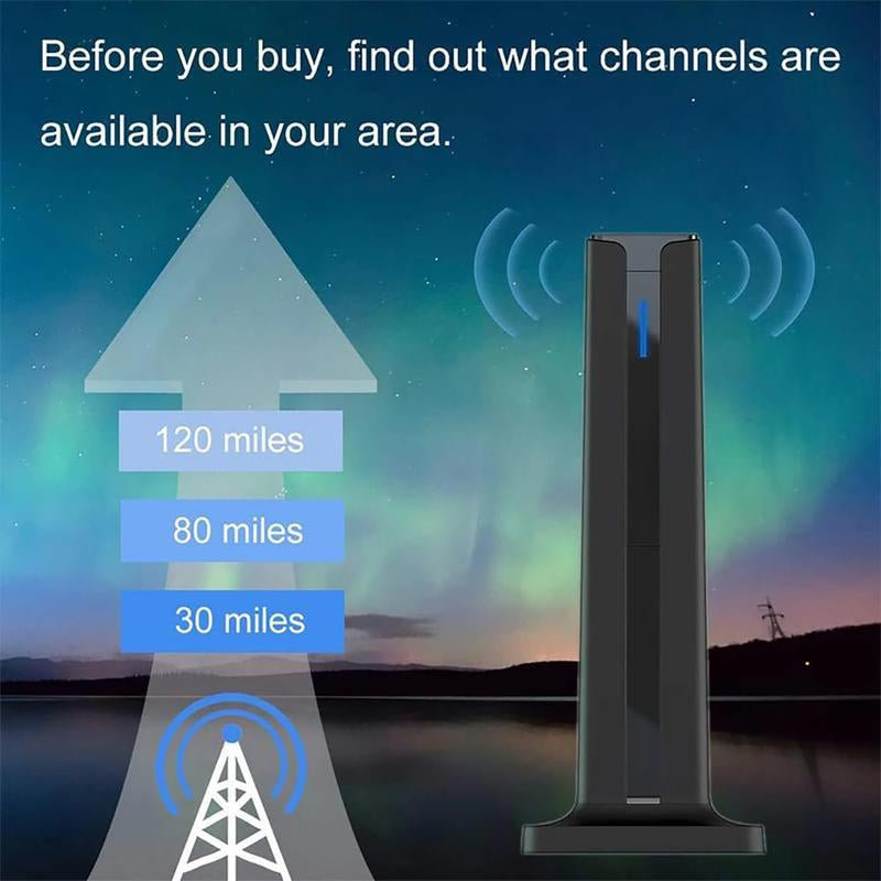 Digital TV Antenna for Smart TV Indoor,2025 TV Antenna with 3M Stick Base, 360°&Long Range Reception HDTV Antenna for Local Channels, Easy Installation Antennas for Tvs without Cable