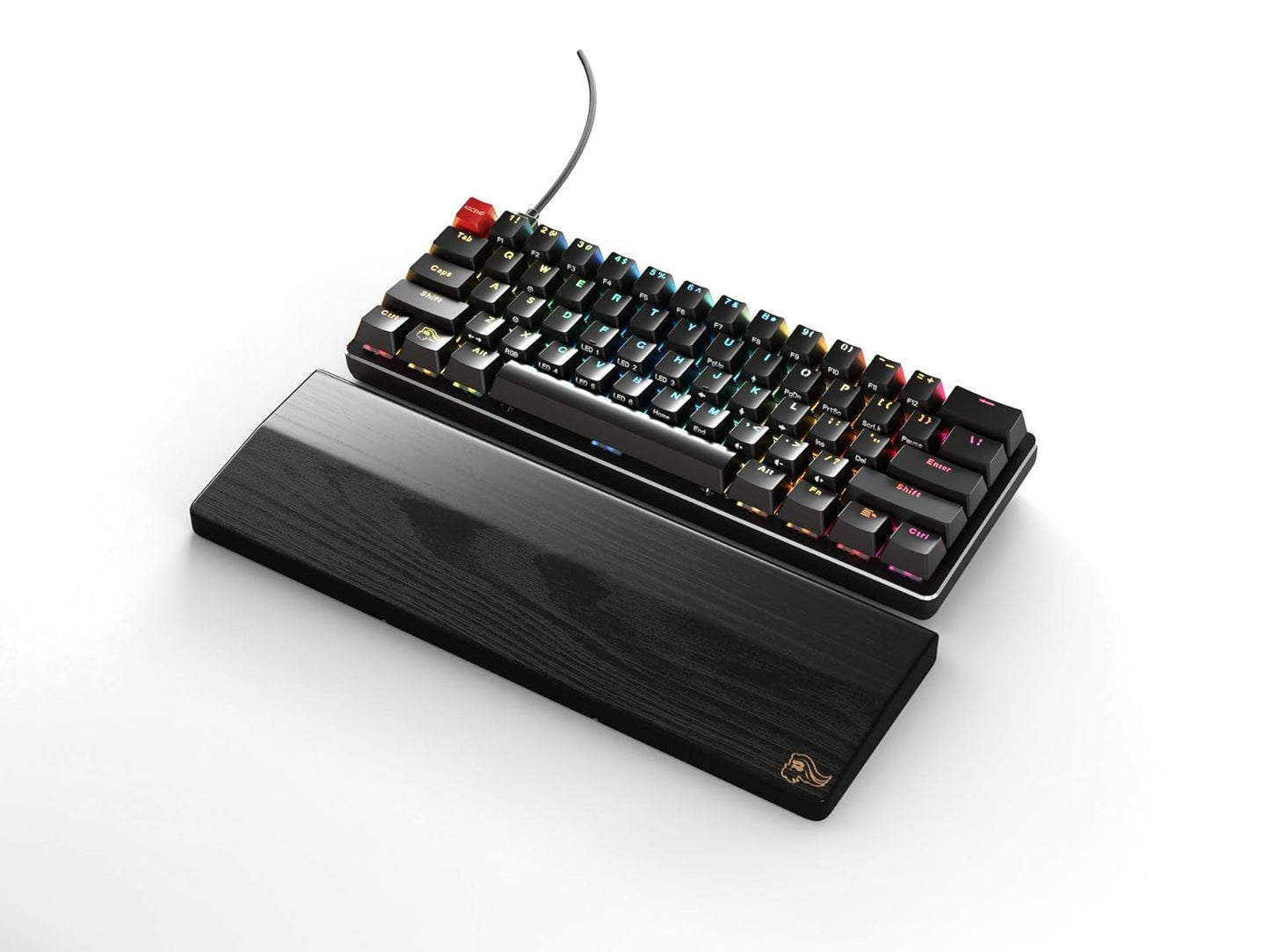 GMMK Modular Mechanical Gaming Keyboard - 60% Compact Size (61 Key) - RGB LED Backlit, Brown Switches, Hot Swap Switches (Black)(Gmmk-Compact-Brn)