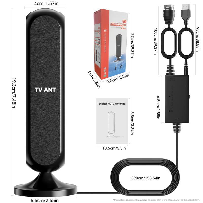 TV Antenna ā High-Gain Indoor 4K HDTV Digital Antenna for Smart Tvs with Enhanced Signal Reception, Long Range Coverage, Easy Installation for Apartments, Living Rooms, Bedrooms, Cable-Free TV, Digital Channels, Outdoorfun RV TV Antenna