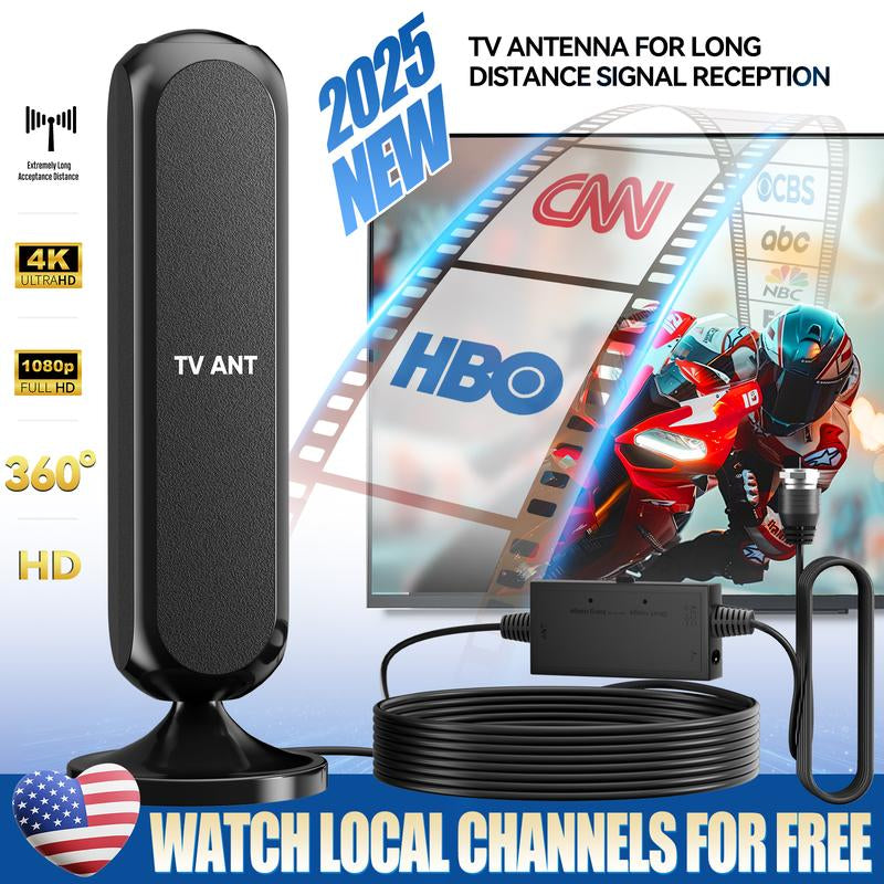 TV Antenna ā High-Gain Indoor 4K HDTV Digital Antenna for Smart Tvs with Enhanced Signal Reception, Long Range Coverage, Easy Installation for Apartments, Living Rooms, Bedrooms, Cable-Free TV, Digital Channels, Outdoorfun RV TV Antenna