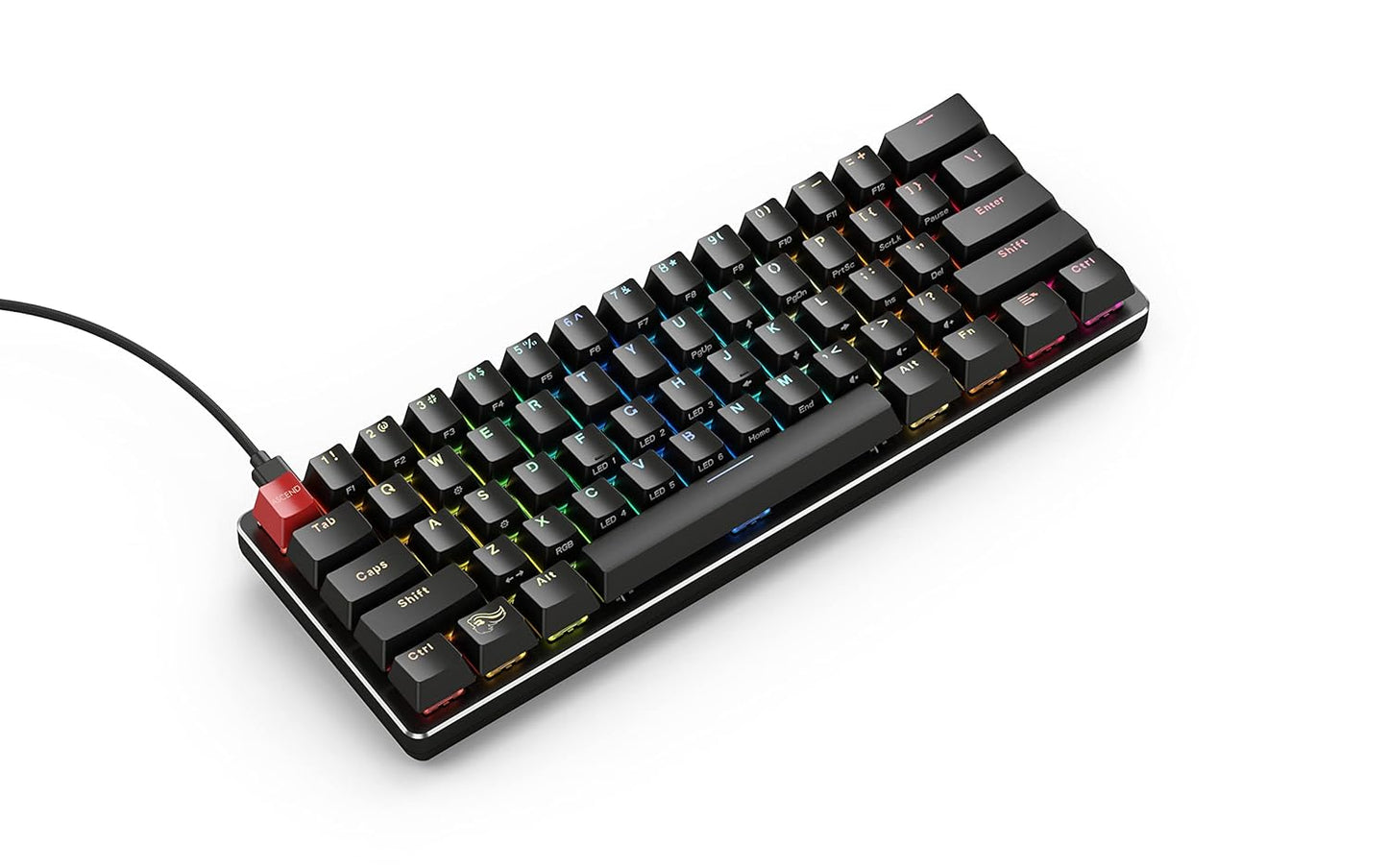 GMMK Modular Mechanical Gaming Keyboard - 60% Compact Size (61 Key) - RGB LED Backlit, Brown Switches, Hot Swap Switches (Black)(Gmmk-Compact-Brn)