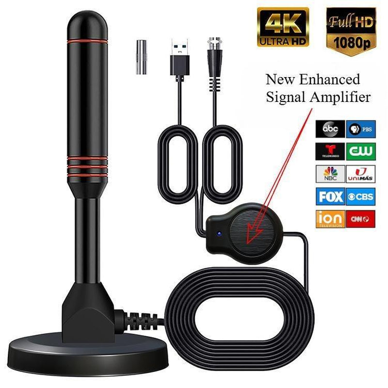 Digital TV Antenna for Smart TV Indoor,2025 TV Antenna with 3M Stick Base, 360°&Long Range Reception HDTV Antenna for Local Channels, Easy Installation Antennas for Tvs without Cable