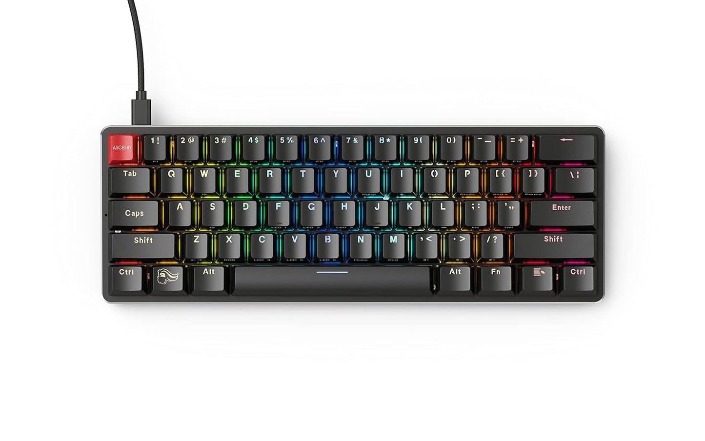 GMMK Modular Mechanical Gaming Keyboard - 60% Compact Size (61 Key) - RGB LED Backlit, Brown Switches, Hot Swap Switches (Black)(Gmmk-Compact-Brn)