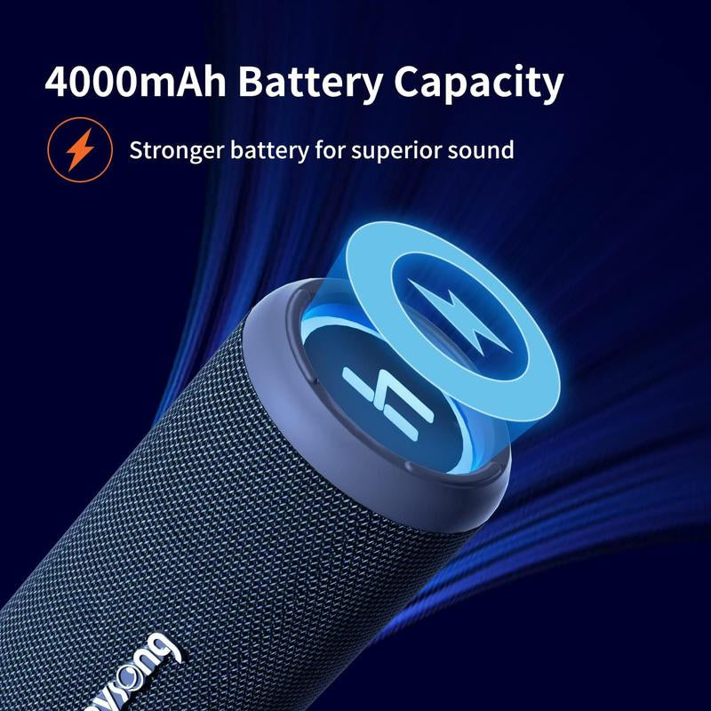HEYSONG Sonic Blast Waterproof Bluetooth Speaker, Portable Wireless Outdoor Speaker with 20W Loud Stereo Sound, Rich Bass, IPX6 Speaker for Pool, Shower, Audio Playback on Smartphones, Beach Accessories, Gifts for Men