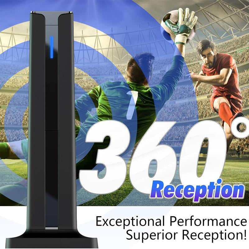 Digital TV Antenna for Smart TV Indoor,2025 TV Antenna with 3M Stick Base, 360°&Long Range Reception HDTV Antenna for Local Channels, Easy Installation Antennas for Tvs without Cable