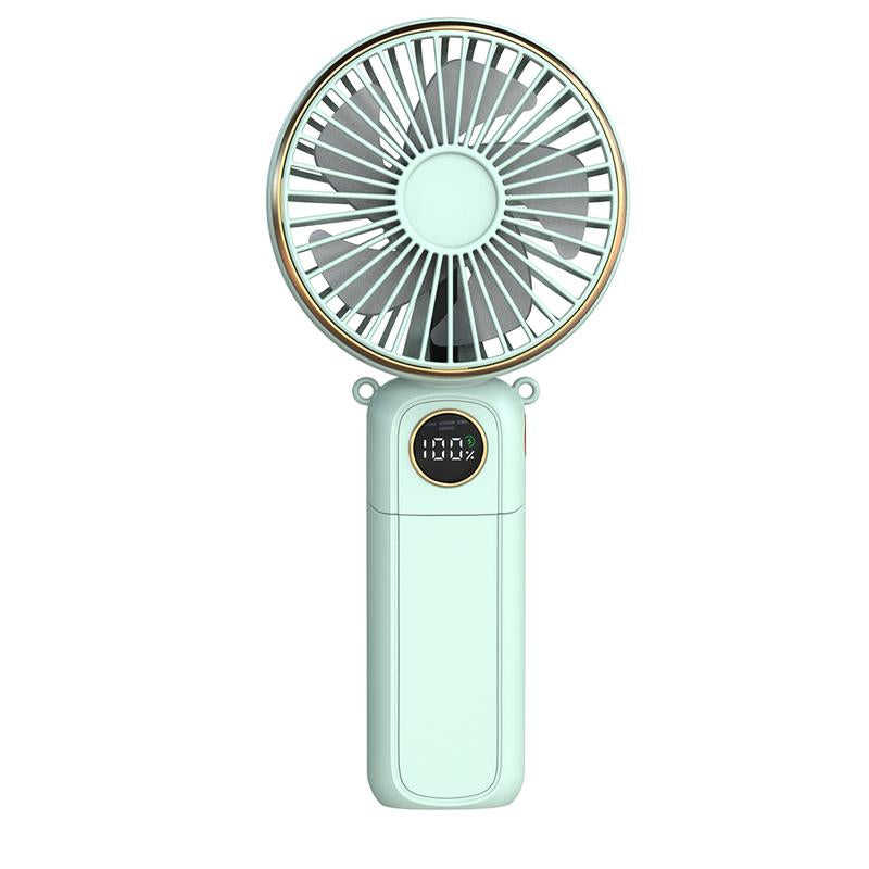 Portable Fan for Summer, 3-In-1 Folding Handheld/Neck/Desktop Portable Turbine Fan, Quiet Fan with Base, USB Rechargeable Portable Fan, 6-Speed Adjustable Pocket Cooling Fan for Travel/Camping/Office/Makeup Use Little