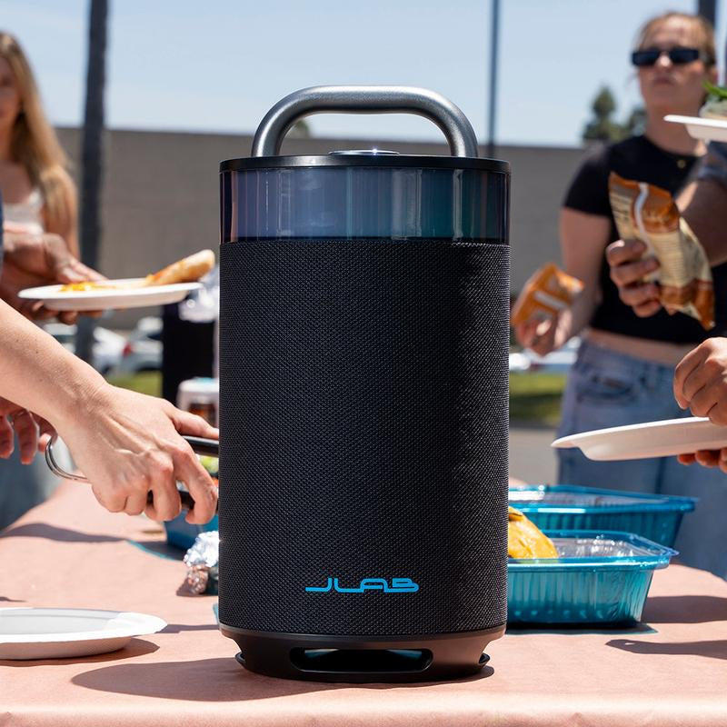Jlab Epic Party Portable 100W Bluetooth Speaker with 4 Drivers, 16+ HR Playtime, RGB Lighting, IP56 Waterproof, Connect Multiple via Lab Sync, 3.5Mm AUX Input, USB-C Charging - Audio