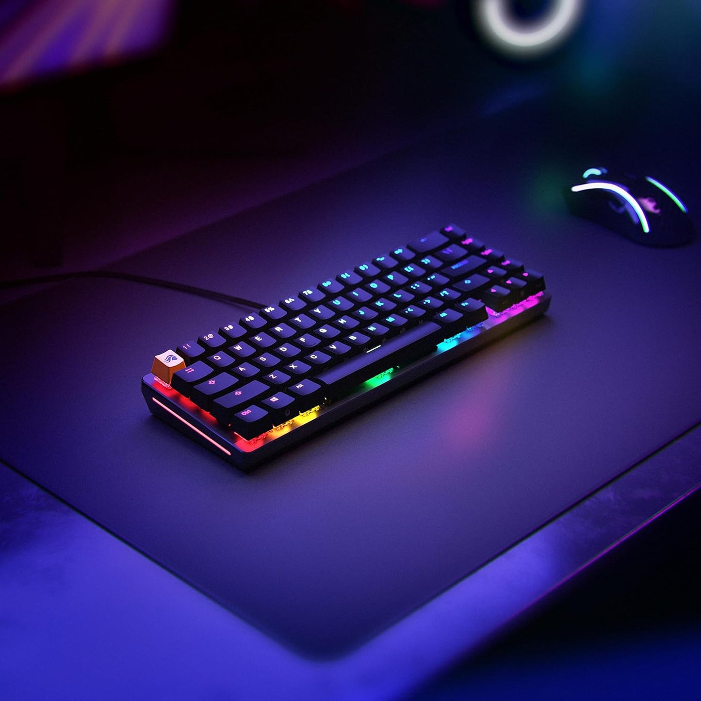 GMMK Modular Mechanical Gaming Keyboard - 60% Compact Size (61 Key) - RGB LED Backlit, Brown Switches, Hot Swap Switches (Black)(Gmmk-Compact-Brn)