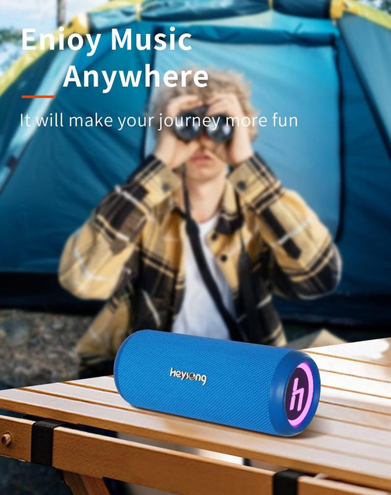 HEYSONG Sonic Blast Waterproof Bluetooth Speaker, Portable Wireless Outdoor Speaker with 20W Loud Stereo Sound, Rich Bass, IPX6 Speaker for Pool, Shower, Audio Playback on Smartphones, Beach Accessories, Gifts for Men