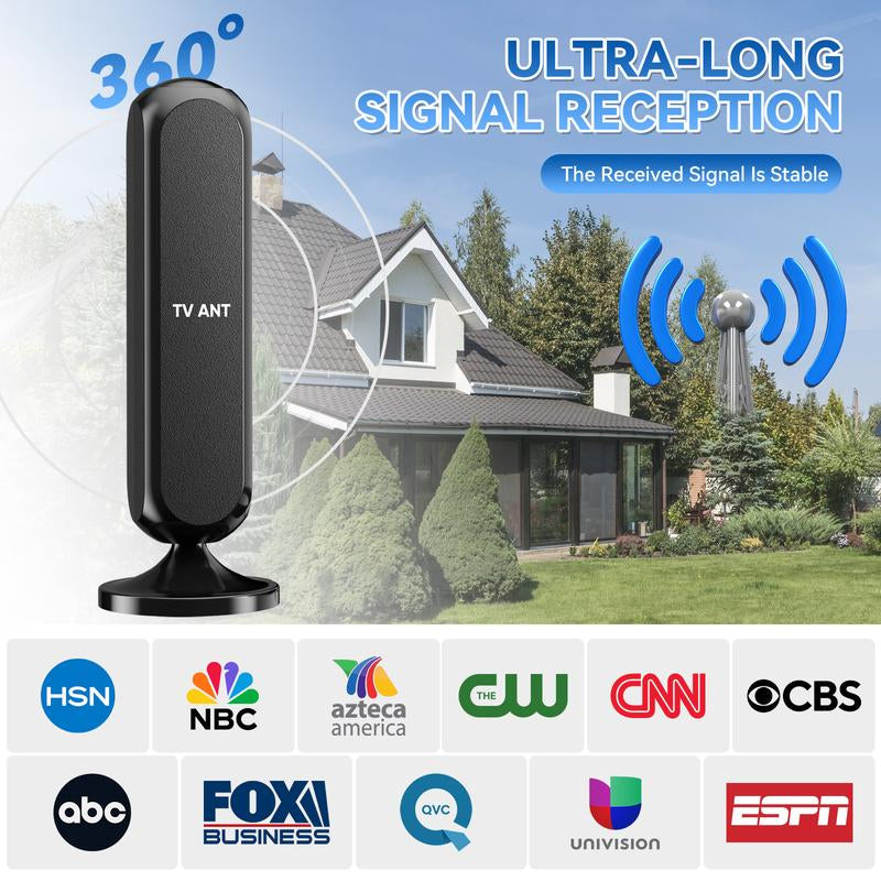 TV Antenna ā High-Gain Indoor 4K HDTV Digital Antenna for Smart Tvs with Enhanced Signal Reception, Long Range Coverage, Easy Installation for Apartments, Living Rooms, Bedrooms, Cable-Free TV, Digital Channels, Outdoorfun RV TV Antenna