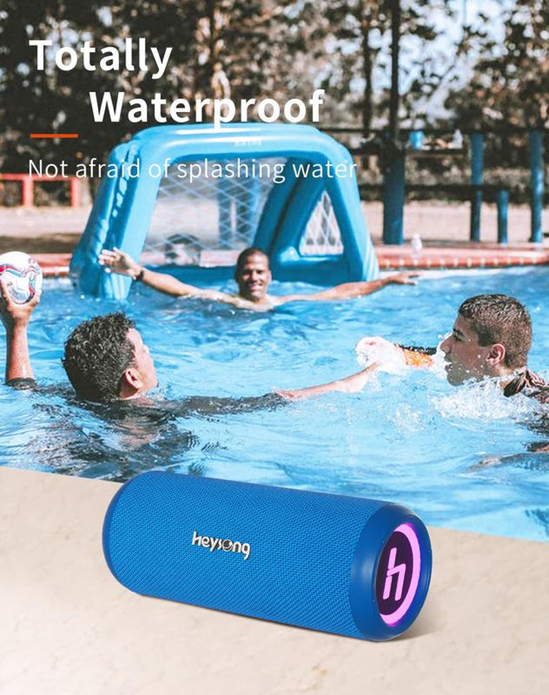 HEYSONG Sonic Blast Waterproof Bluetooth Speaker, Portable Wireless Outdoor Speaker with 20W Loud Stereo Sound, Rich Bass, IPX6 Speaker for Pool, Shower, Audio Playback on Smartphones, Beach Accessories, Gifts for Men