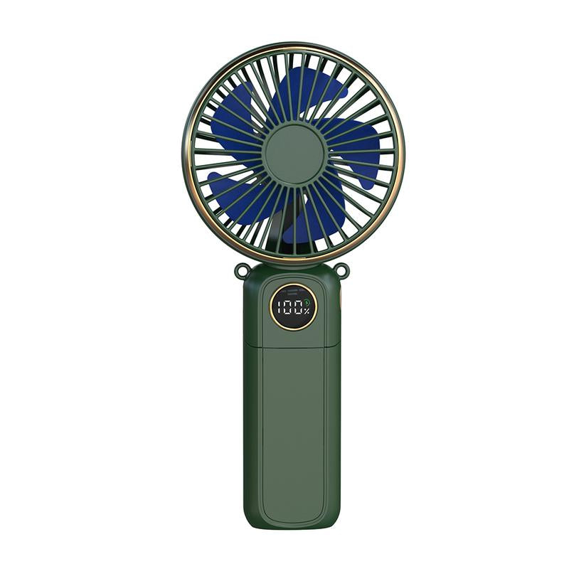Portable Fan for Summer, 3-In-1 Folding Handheld/Neck/Desktop Portable Turbine Fan, Quiet Fan with Base, USB Rechargeable Portable Fan, 6-Speed Adjustable Pocket Cooling Fan for Travel/Camping/Office/Makeup Use Little