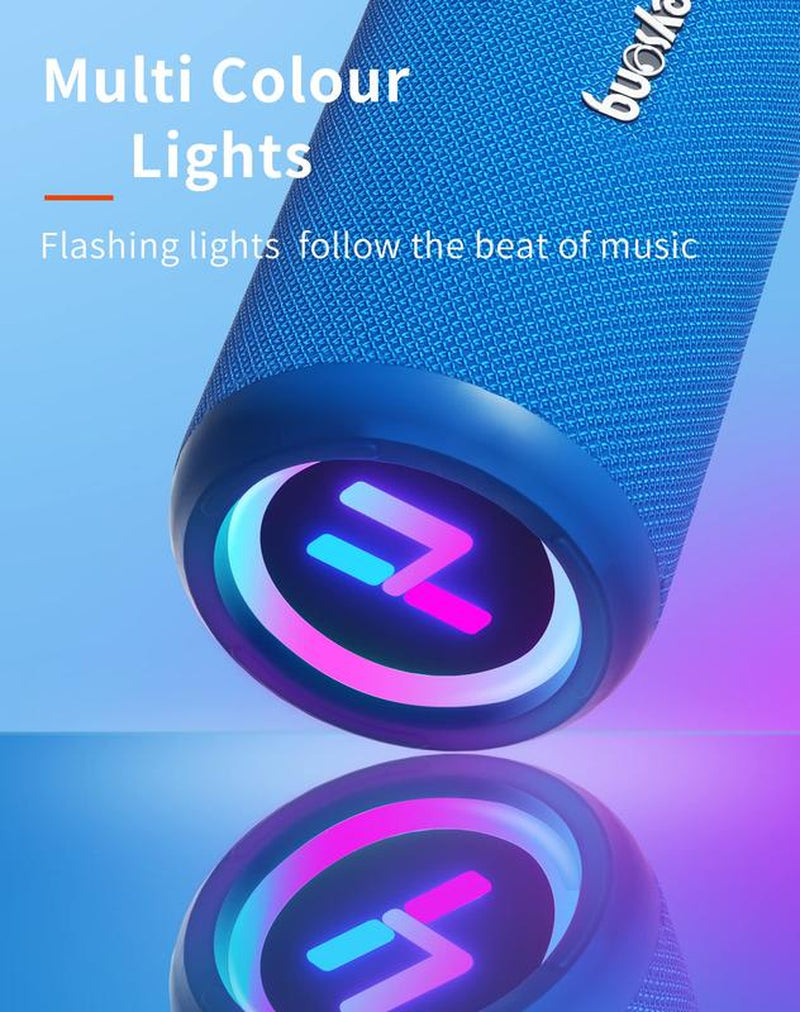 HEYSONG Sonic Blast Waterproof Bluetooth Speaker, Portable Wireless Outdoor Speaker with 20W Loud Stereo Sound, Rich Bass, IPX6 Speaker for Pool, Shower, Audio Playback on Smartphones, Beach Accessories, Gifts for Men