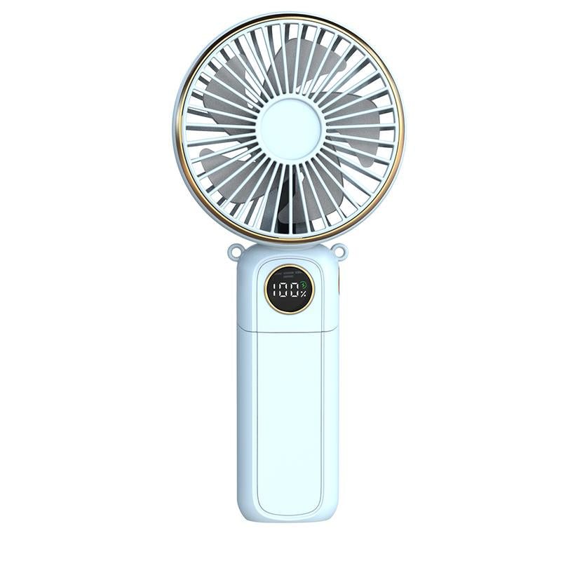 Portable Fan for Summer, 3-In-1 Folding Handheld/Neck/Desktop Portable Turbine Fan, Quiet Fan with Base, USB Rechargeable Portable Fan, 6-Speed Adjustable Pocket Cooling Fan for Travel/Camping/Office/Makeup Use Little