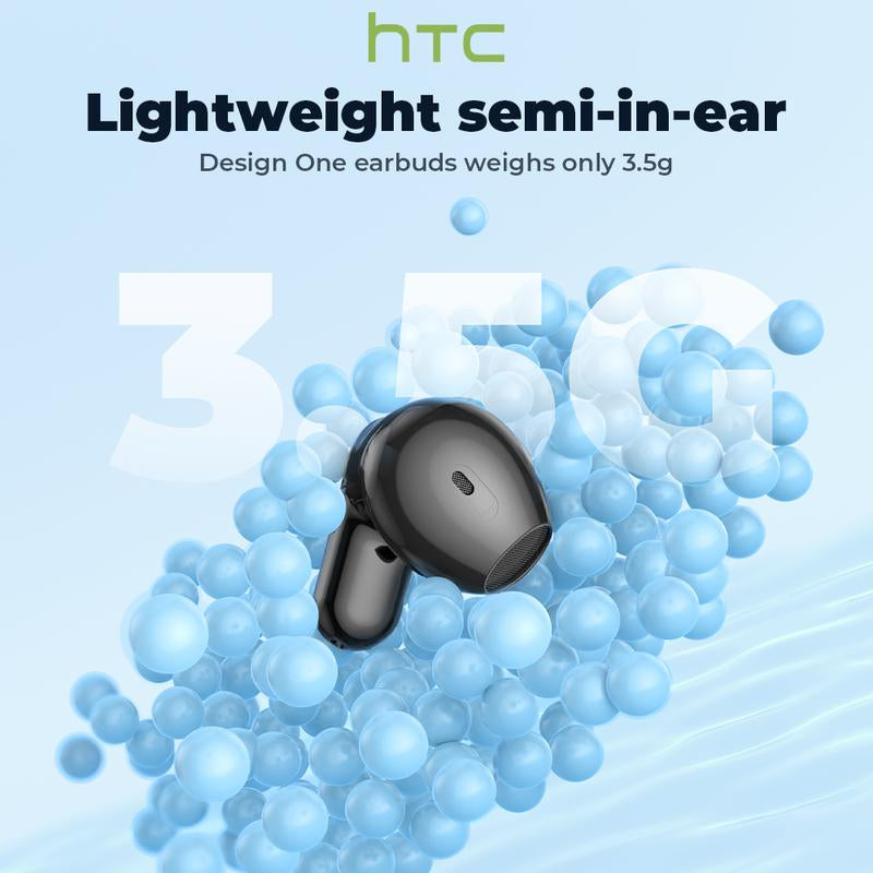 HTC NE20 AI Bluetooth Headset with LED Display, High-Fidelity Waterproof Wireless Headphones | Ideal for Work, Exercise, Study, and Audio Calls | Built-In Microphone | Headset