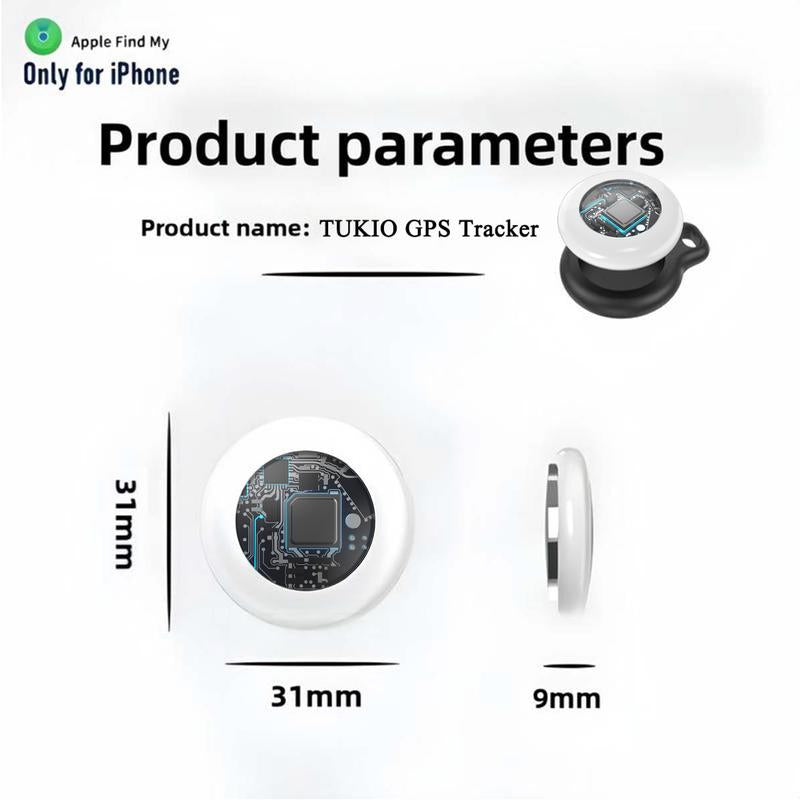[Fall Deals] Tukio GPS Tracker for Cars & Pets (Ios Only)- Mini Clear Design, Weatherproof Case, Anti-Lost Device, Works with Apple Find My (Ios Only), No Monthly Fees, IP67 Waterproof, Replaceable Battery