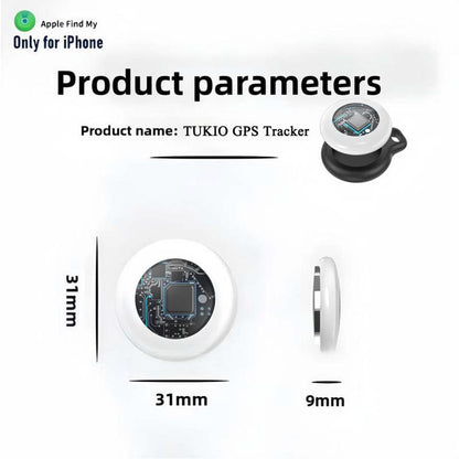 [Fall Deals] Tukio GPS Tracker for Cars & Pets (Ios Only)- Mini Clear Design, Weatherproof Case, Anti-Lost Device, Works with Apple Find My (Ios Only), No Monthly Fees, IP67 Waterproof, Replaceable Battery