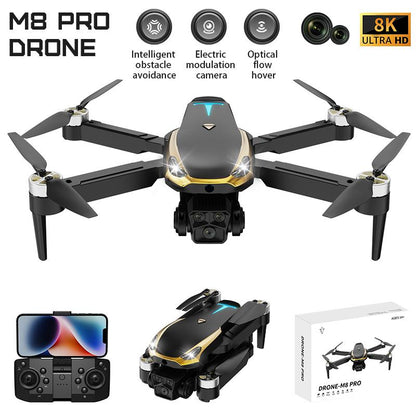Intelligent UAV M8 Pro Drone 2025 Latest Model with 4K HDR Camera 5G FPV Universal Frame Brushless Power Supply Replaceable Wings Automatic Obstacle Avoidance Precise Landing Foldable