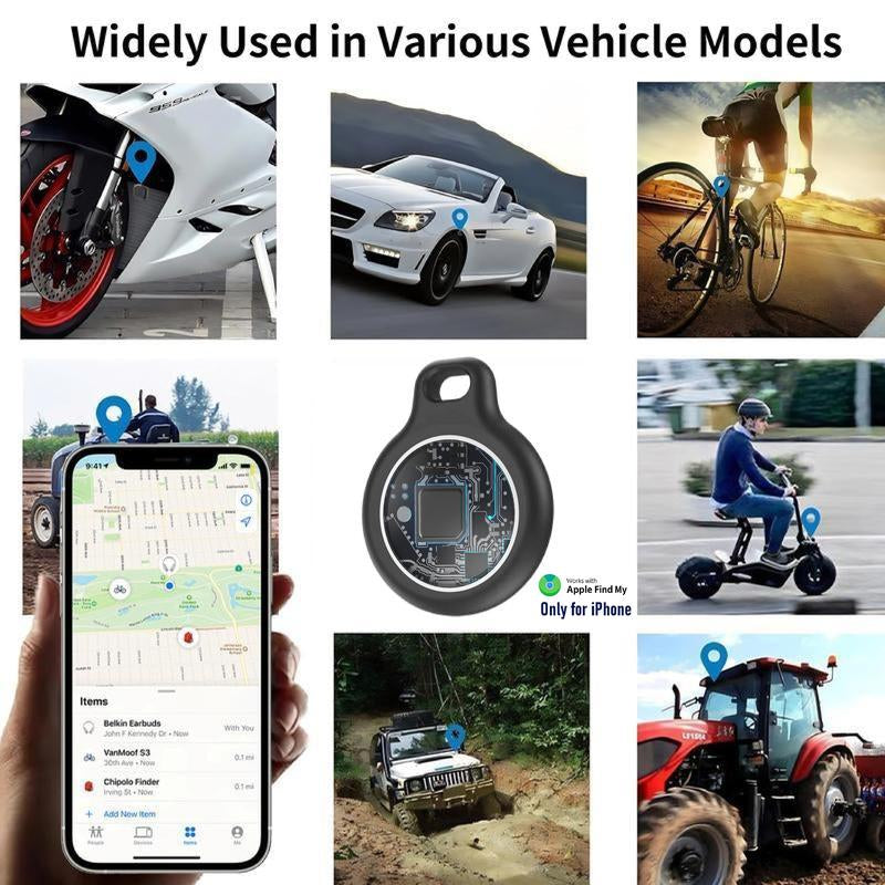 [Fall Deals] Tukio GPS Tracker for Cars & Pets (Ios Only)- Mini Clear Design, Weatherproof Case, Anti-Lost Device, Works with Apple Find My (Ios Only), No Monthly Fees, IP67 Waterproof, Replaceable Battery