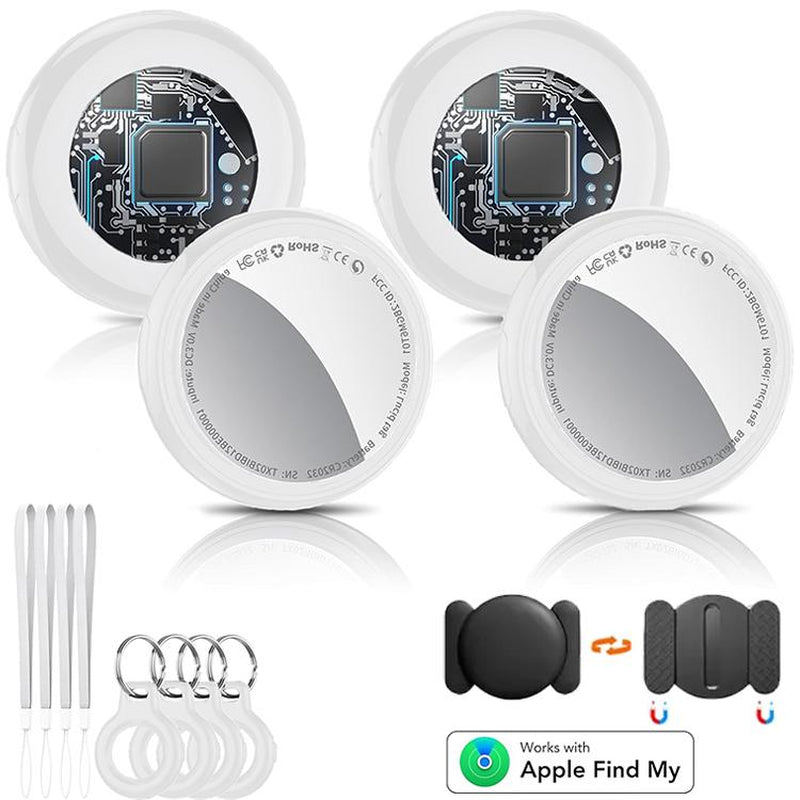 [Fall Deals] Tukio GPS Tracker for Cars & Pets (Ios Only)- Mini Clear Design, Weatherproof Case, Anti-Lost Device, Works with Apple Find My (Ios Only), No Monthly Fees, IP67 Waterproof, Replaceable Battery