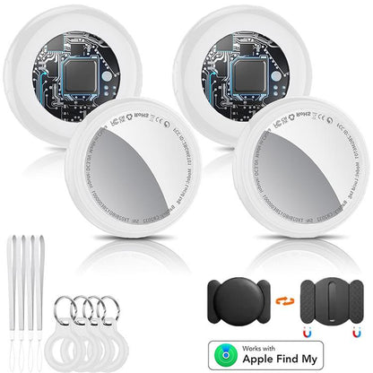 [Fall Deals] Tukio GPS Tracker for Cars & Pets (Ios Only)- Mini Clear Design, Weatherproof Case, Anti-Lost Device, Works with Apple Find My (Ios Only), No Monthly Fees, IP67 Waterproof, Replaceable Battery
