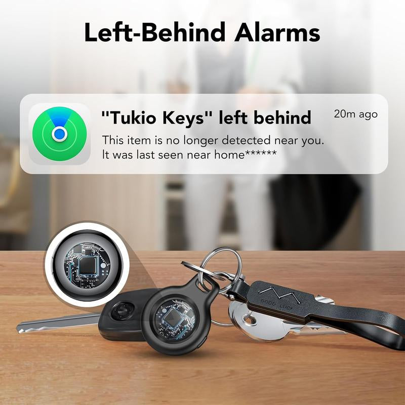 [Fall Deals] Tukio GPS Tracker for Cars & Pets (Ios Only)- Mini Clear Design, Weatherproof Case, Anti-Lost Device, Works with Apple Find My (Ios Only), No Monthly Fees, IP67 Waterproof, Replaceable Battery