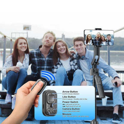 64"Auto Face Tracking Phone Tripod for Iphone/Android, 360° Rotation Selfiestick Tripod with Bluetooth Remote Control, Panoramic Tracking Suitable for Live Streaming/Videos Recording Scalable Selfie Stick