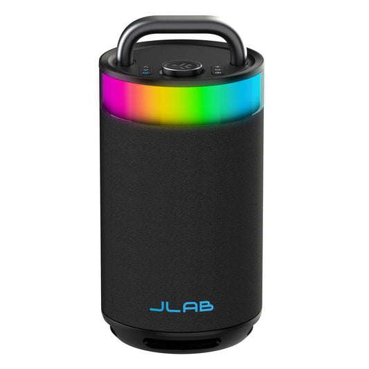 Jlab Epic Party Portable 100W Bluetooth Speaker with 4 Drivers, 16+ HR Playtime, RGB Lighting, IP56 Waterproof, Connect Multiple via Lab Sync, 3.5Mm AUX Input, USB-C Charging - Audio