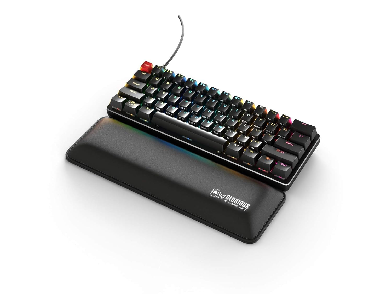 GMMK Modular Mechanical Gaming Keyboard - 60% Compact Size (61 Key) - RGB LED Backlit, Brown Switches, Hot Swap Switches (Black)(Gmmk-Compact-Brn)