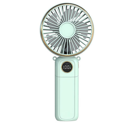 Portable Fan for Summer, 3-In-1 Folding Handheld/Neck/Desktop Portable Turbine Fan, Quiet Fan with Base, USB Rechargeable Portable Fan, 6-Speed Adjustable Pocket Cooling Fan for Travel/Camping/Office/Makeup Use Little
