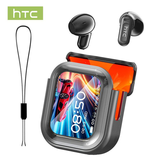 HTC NE20 AI Bluetooth Headset with LED Display, High-Fidelity Waterproof Wireless Headphones | Ideal for Work, Exercise, Study, and Audio Calls | Built-In Microphone | Headset