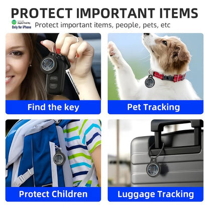 [Fall Deals] Tukio GPS Tracker for Cars & Pets (Ios Only)- Mini Clear Design, Weatherproof Case, Anti-Lost Device, Works with Apple Find My (Ios Only), No Monthly Fees, IP67 Waterproof, Replaceable Battery