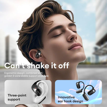 PAXA KC09 with Built-In 169-Language Translation Wireless Headphones with Electroplated Ear Hook Design – Comfortable, Great Sound, Bluetooth 5.4 Flash Connection, Wireless Earbuds for Music and Calls