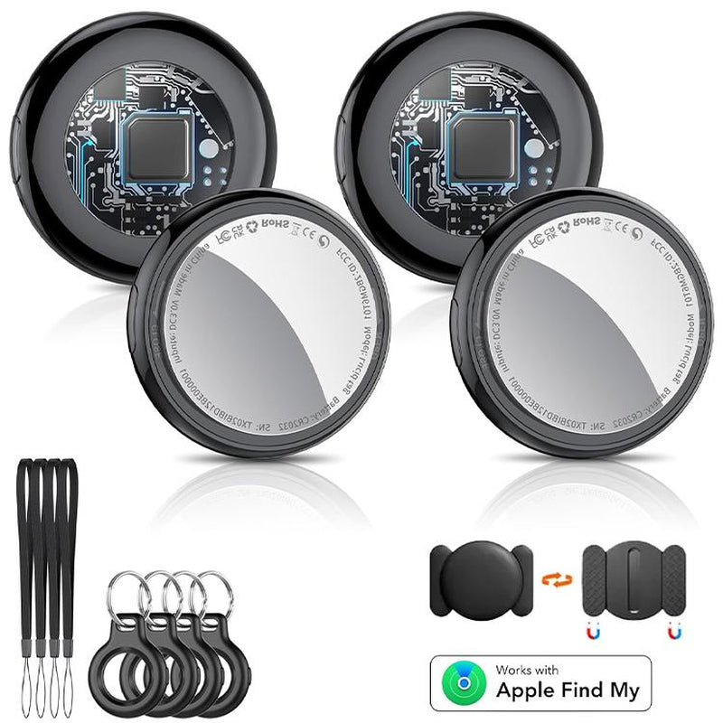 [Fall Deals] Tukio GPS Tracker for Cars & Pets (Ios Only)- Mini Clear Design, Weatherproof Case, Anti-Lost Device, Works with Apple Find My (Ios Only), No Monthly Fees, IP67 Waterproof, Replaceable Battery