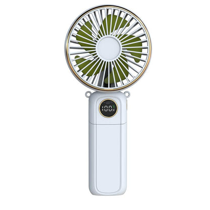 Portable Fan for Summer, 3-In-1 Folding Handheld/Neck/Desktop Portable Turbine Fan, Quiet Fan with Base, USB Rechargeable Portable Fan, 6-Speed Adjustable Pocket Cooling Fan for Travel/Camping/Office/Makeup Use Little
