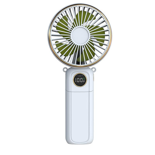Portable Fan for Summer, 3-In-1 Folding Handheld/Neck/Desktop Portable Turbine Fan, Quiet Fan with Base, USB Rechargeable Portable Fan, 6-Speed Adjustable Pocket Cooling Fan for Travel/Camping/Office/Makeup Use Little