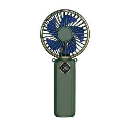 Portable Fan for Summer, 3-In-1 Folding Handheld/Neck/Desktop Portable Turbine Fan, Quiet Fan with Base, USB Rechargeable Portable Fan, 6-Speed Adjustable Pocket Cooling Fan for Travel/Camping/Office/Makeup Use Little