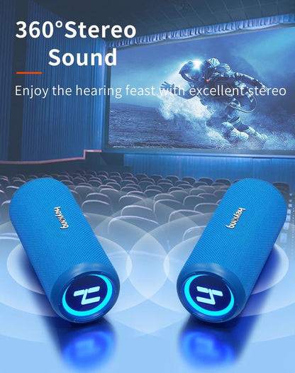 HEYSONG Sonic Blast Waterproof Bluetooth Speaker, Portable Wireless Outdoor Speaker with 20W Loud Stereo Sound, Rich Bass, IPX6 Speaker for Pool, Shower, Audio Playback on Smartphones, Beach Accessories, Gifts for Men