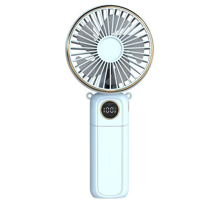 Portable Fan for Summer, 3-In-1 Folding Handheld/Neck/Desktop Portable Turbine Fan, Quiet Fan with Base, USB Rechargeable Portable Fan, 6-Speed Adjustable Pocket Cooling Fan for Travel/Camping/Office/Makeup Use Little