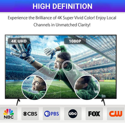 Digital TV Antenna for Smart TV Indoor,2025 TV Antenna with 3M Stick Base, 360°&Long Range Reception HDTV Antenna for Local Channels, Easy Installation Antennas for Tvs without Cable